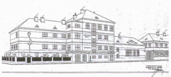Druhý návrh budovy školy z roku 1938