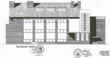 První návrh budovy školy z roku 1931